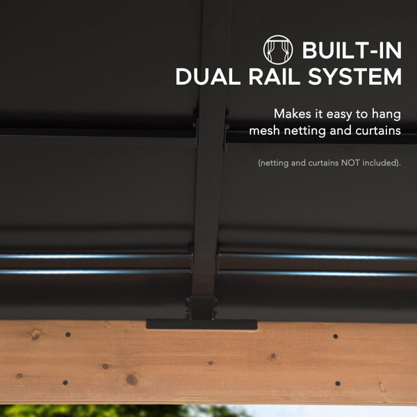 Sunjoy Hardtop Gazebo 11 X 13 Outdoor Cedar Framed Wood Gazebo With sunjoy-hardtop-gazebo-11-x-13-outdoor-cedar-framed-wood-gazebo-with